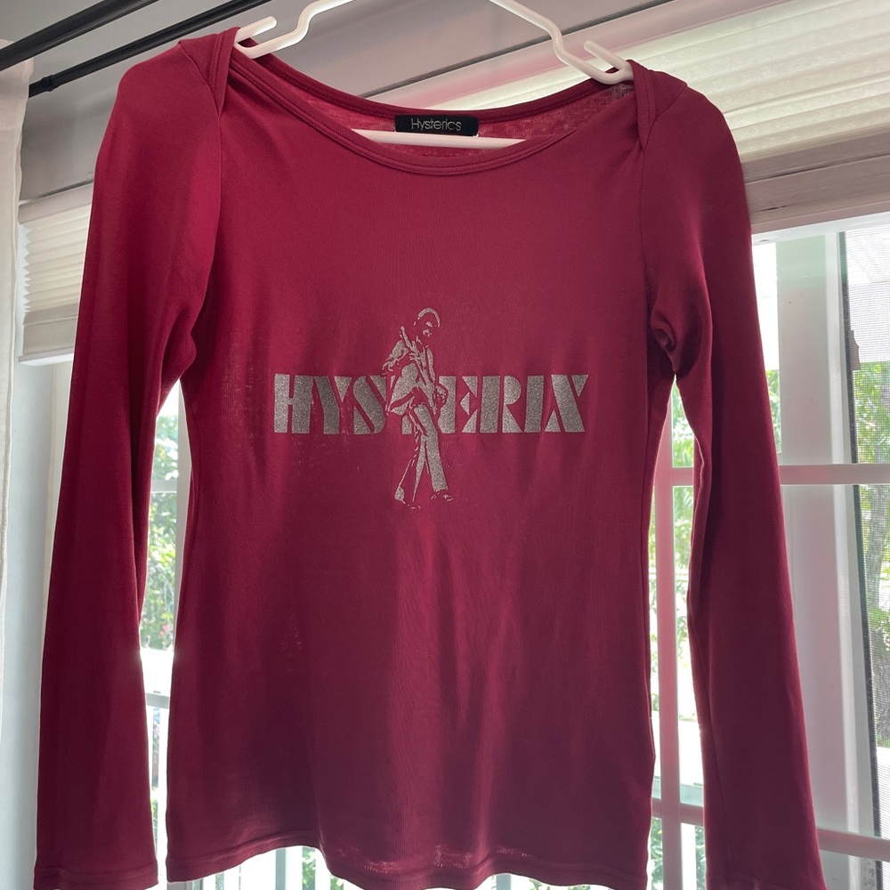 Hysteric Glamour Red Long Sleeve Jimi Hendrix Top